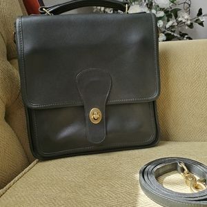 Bottle Green Vintage Coach Station Bag